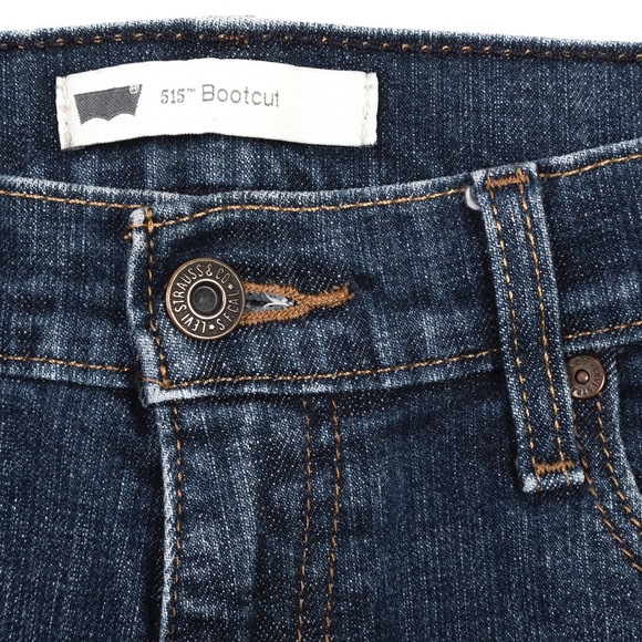 Levis 515 Jeans Boot Cut Mid Rise Dark Wash Cotton & 1% Stretch Women Sz 10M - Picture 5 of 8